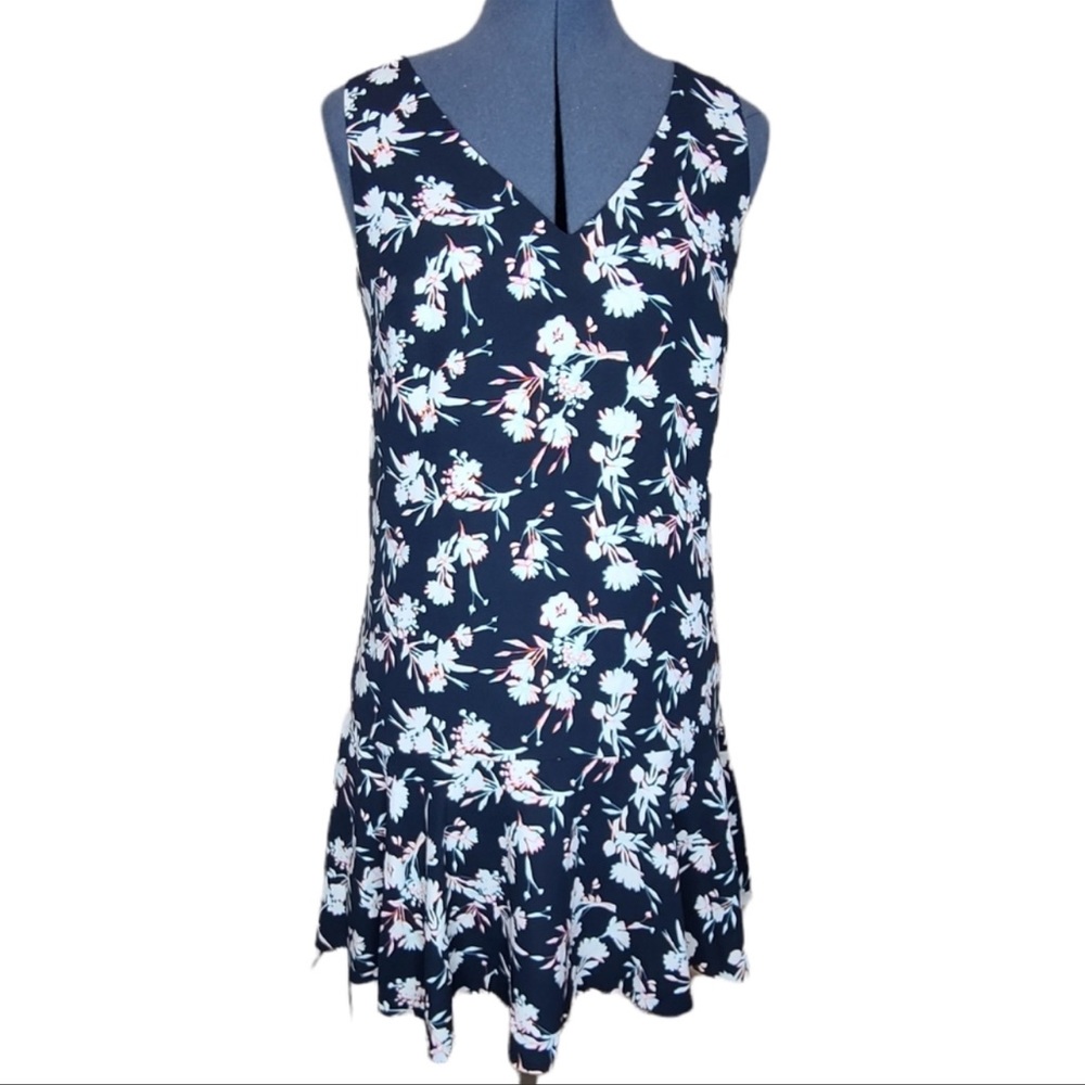 Banana Republic floral ruffle bottom midi dress size 4 like new
